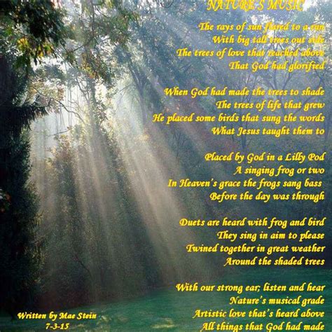 NATURE'S MUSIC - Nature Poems | Nature poem, Nature music, Spiritual poems