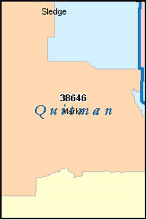 QUITMAN County, Mississippi Digital ZIP Code Map