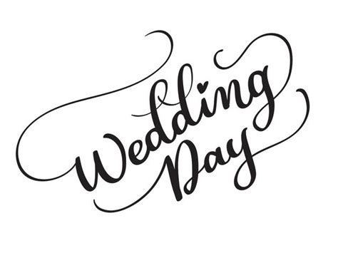 wedding day vector text on white background. Calligraphy lettering illustration EPS10 416943 ...