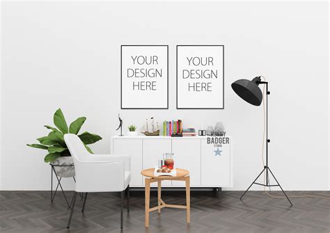 Blank wall mockup - wall art mock up (22267) | Mock Ups | Design Bundles