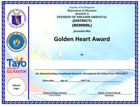 Deped Cert Of Recognition Template Deped Certificate Of Recognition ...