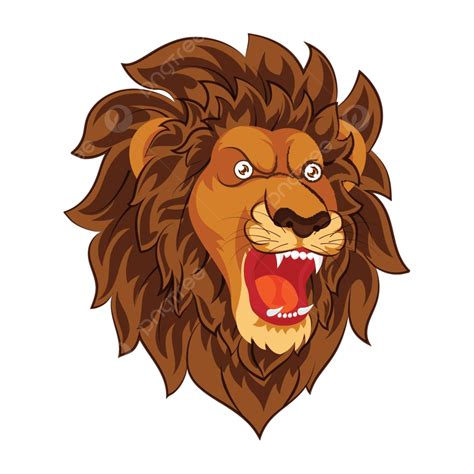 Roaring Lion Character On White Background Angry Beast Head Vector, Angry, Beast, Head PNG and ...
