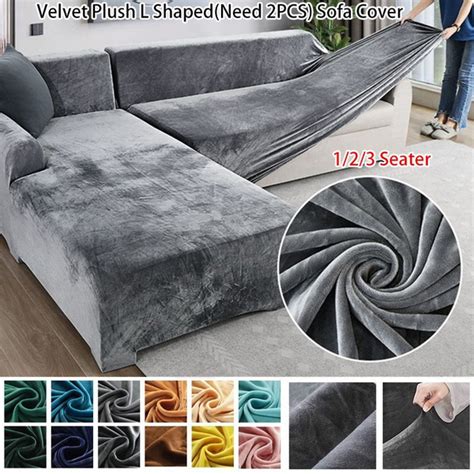 Plush Sofa Covers for Living Room Thick 1/2/3 Seat Velvet Sofa Cover ...