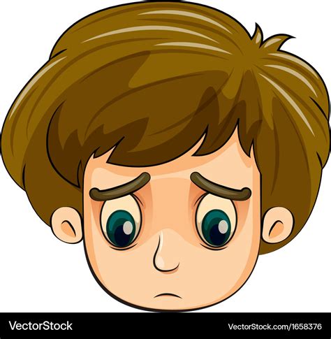 A head of sad young boy Royalty Free Vector Image