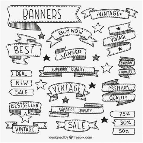 Hand Drawn Banner Vector at Vectorified.com | Collection of Hand Drawn Banner Vector free for ...