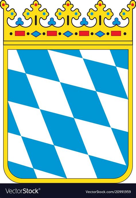 Coat of arms of Bavaria in Germany, vector image.