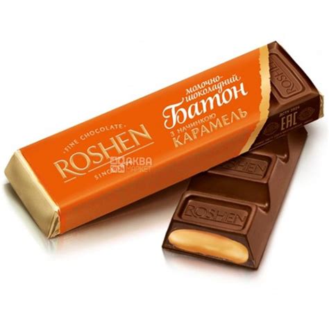 Buy Roshen, 40 g, chocolate bar, with caramel with delivery, price and review in Aquamarket ...