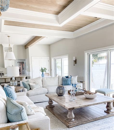 Coastal living room design | Coastal living room furniture, Teal living rooms, Coastal living room