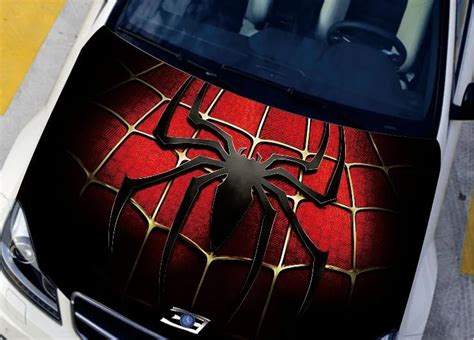 COOL!!Free shipping 3 PCS/LOT Spider man Series car hood sticker car stickers k5 carbon ...