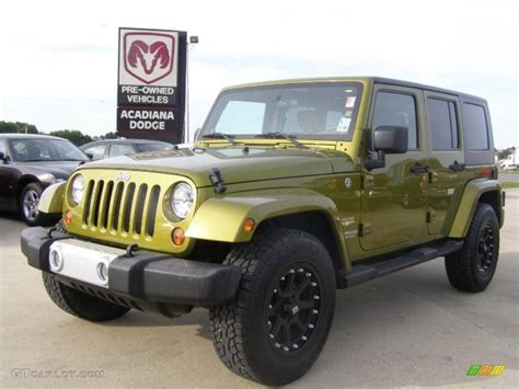 2008 Rescue Green Metallic Jeep Wrangler Unlimited Sahara 4x4 #29201236 ...