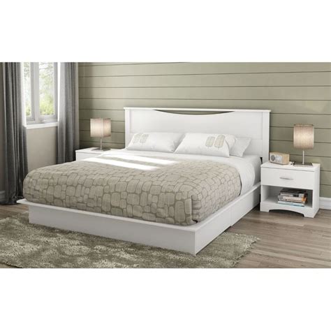 This King size Contemporary Headboard in White Wood Finish with its ...