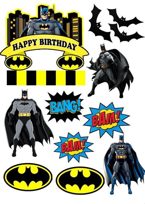 Batman Cake Toppers Printable in 2021 | Kartun, Kue batman, Gambar karakter