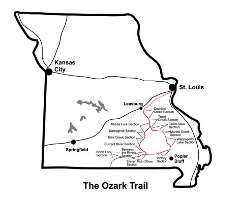 Missouri Hiking Trails Map | Tourist Map Of English