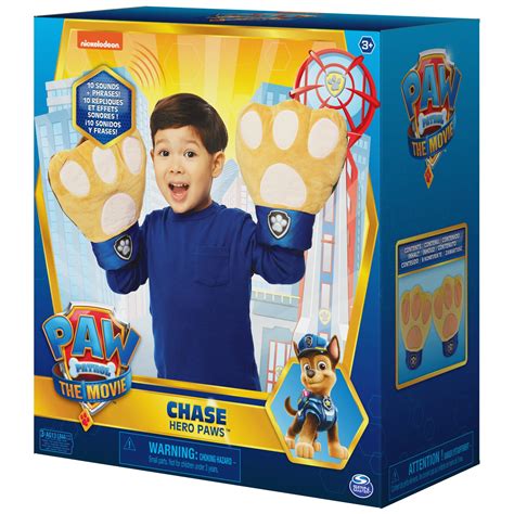 Paw Patrol, Chase Hero Paws Role Play Plush Toy with 10 Sounds and Phrases, Pretend Play Costume ...