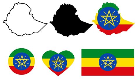 ethiopia map flag icon set 7886061 Vector Art at Vecteezy