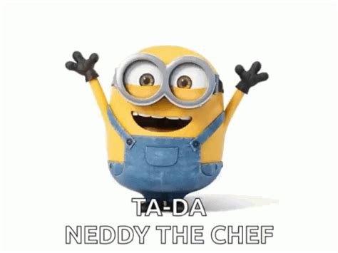 Tada Neddy The Chef GIF – Tada Neddy The Chef Minion – Откриване и споделяне на GIF файлове