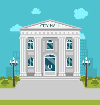 Municipal Building City Hall The Government The Court Stock Illustration - Download Image Now ...