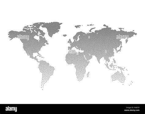 Black Dotted world map. Vector illustration Stock Vector Image & Art - Alamy