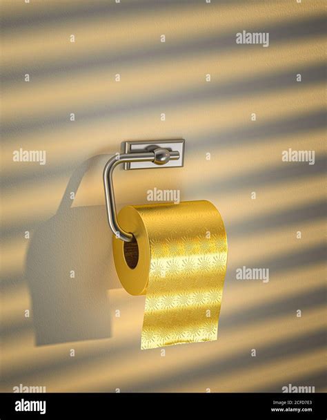 Golden toilet paper Stock Photo - Alamy