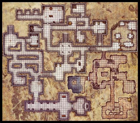 Dungeon, Fortress Abandoned Keep 1 | Dungeon maps, Fantasy map ...