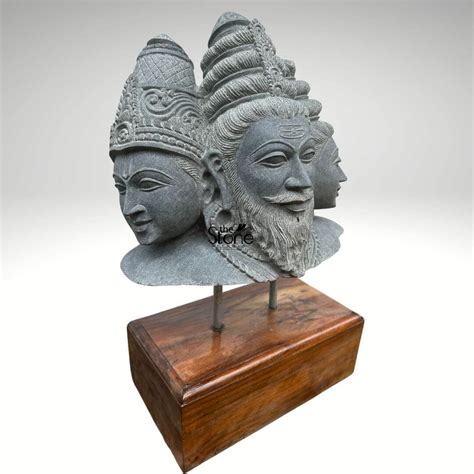 Trimurti Bust Statue 2ft: Buy Best Artwork - The Stone Studio