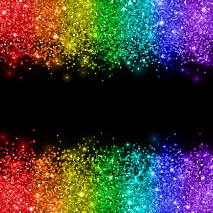 Rainbow Glitter On Black Background Vector Stock Illustration ...