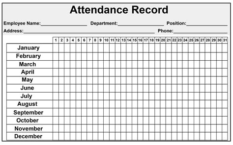 2020 Employee Attendance Tracker Printables Free | Example Calendar Printable