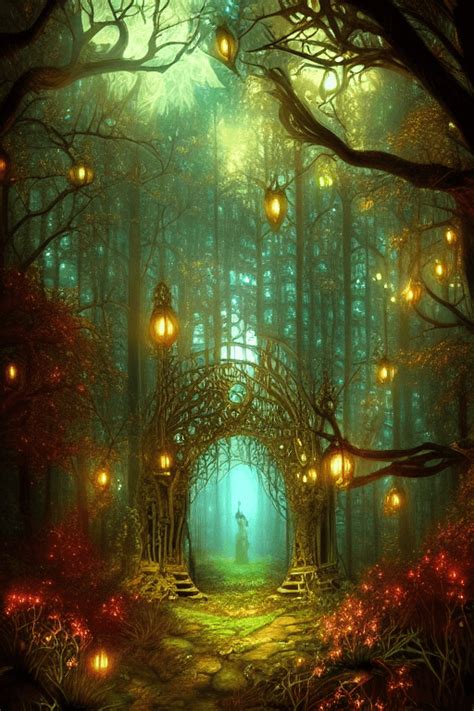 Magical Forest Steampunk Gothic Digital Painting · Creative Fabrica