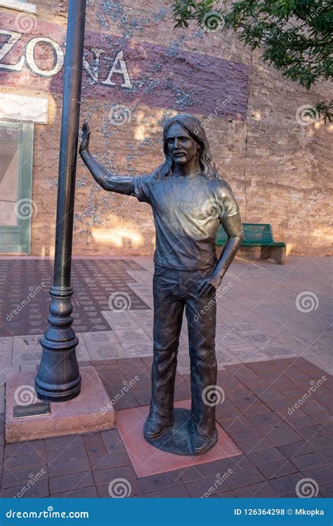 Statue of Glenn Frey from the Eagles - Standing on the Corner in Winslow Arizona Editorial Stock ...