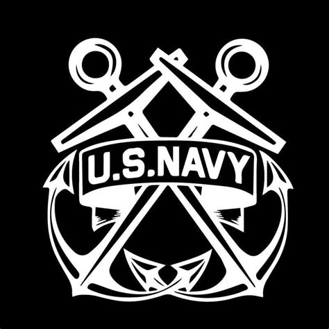 Navy Car US Crossed Anchor window Decal Sticker | MADE IN USA