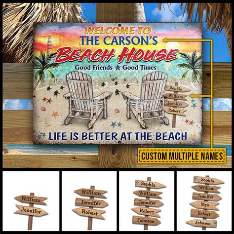 Beach House Life Is Better At The Beach Custom Classic Metal Signs ...