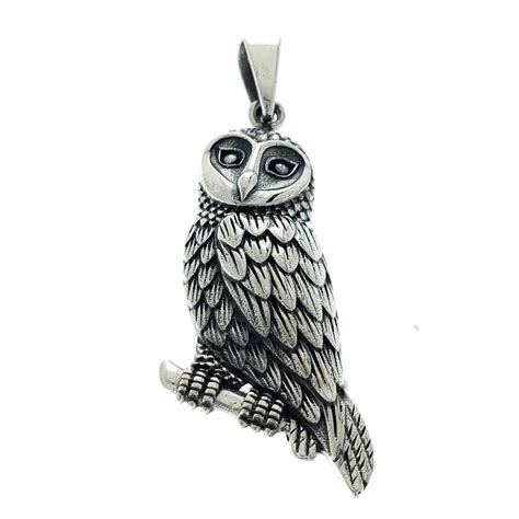 Sop433: Sterling Silver Owl Pendant