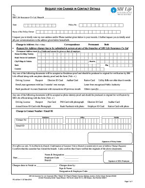 Sbi Life Insurance Name Correction Form - Fill and Sign Printable Template Online