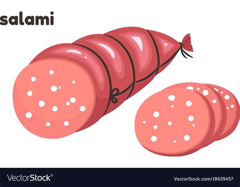 Cartoon salami Royalty Free Vector Image - VectorStock