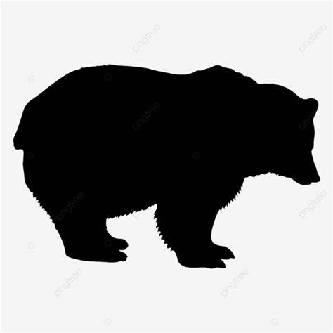 Brown Bear Silhouette Vector PNG, Silhouette Brown Bear On A White Background, Fur, Black ...