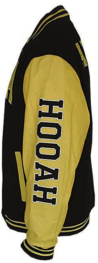 Black US Army Hooah With Army Star Logo Varsity Jacket - Maker of Jacket