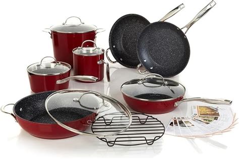 Curtis Stone DuraPan Nonstick 13-piece Chef's Cookware Set - Red by Curtis Stone: Amazon.ca ...