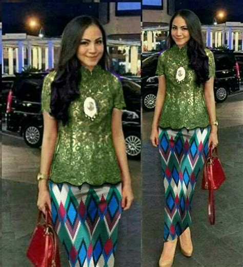 Jual Baju Wanita Pakaian Cewek Fashion Perempuan Setelan Lace Kebaya Songket Zig Zag Fatimah ...