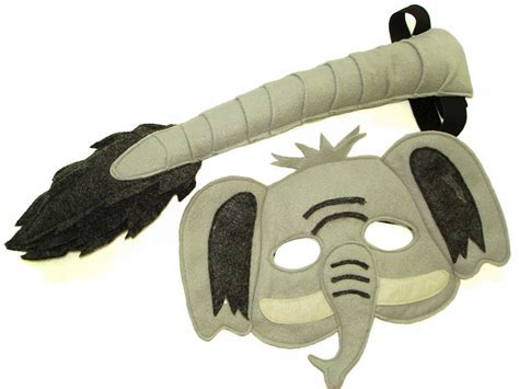 Children's Safari Animal ELEPHANT Felt Mask and Tail Set - Magical Attic