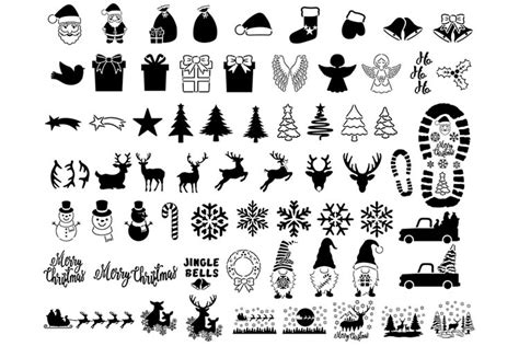 65 Christmas Stencil SVG, Digital Stencil SVG, Christmas