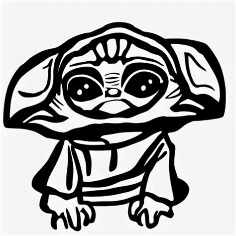 abstract logo drawing of baby yoda with black | Stable Diffusion | OpenArt