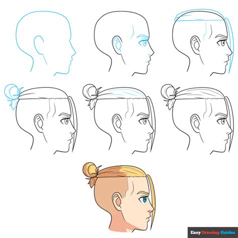 Anime Hair Drawing Step By Step