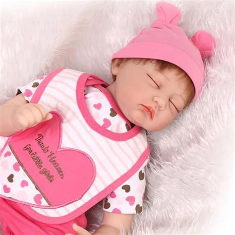 Fake baby sleeping reborn dolls gift 22inch soft silicone dolls reborn real baby alive boneca ...