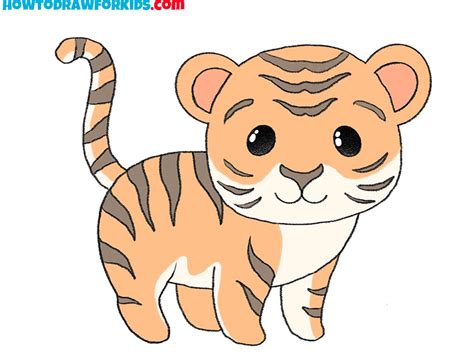 How to Draw an Easy Tiger - Easy Drawing Tutorial For Kids