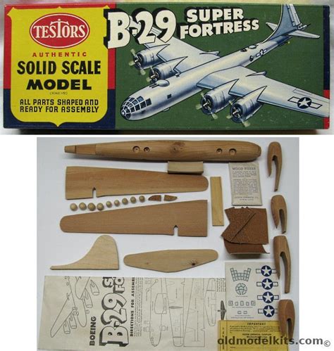 Testors 1/72 Boeing B-29 Superfortress - Solid Wood Kit, 555
