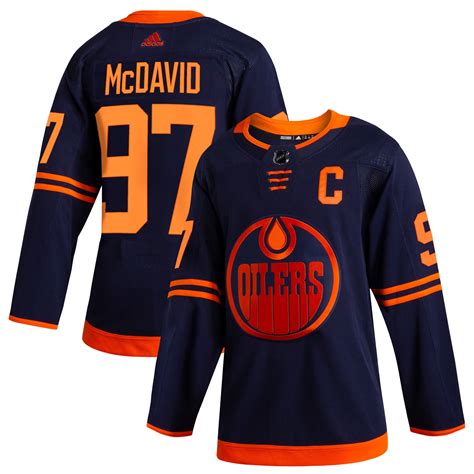 Men's Edmonton Oilers Connor McDavid adidas Navy Alternate Authentic ...