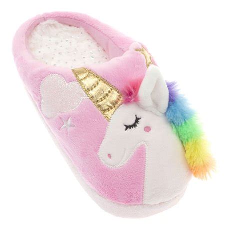 Wonder Nation - Wonder Nation Girls Rainbow Unicorn Slippers - Walmart.com