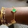 Clover Bracelet, 18K Gold Plated 5 Motif Clover Bracelet, Four Leaf Clover Bracelet, Item Will ...