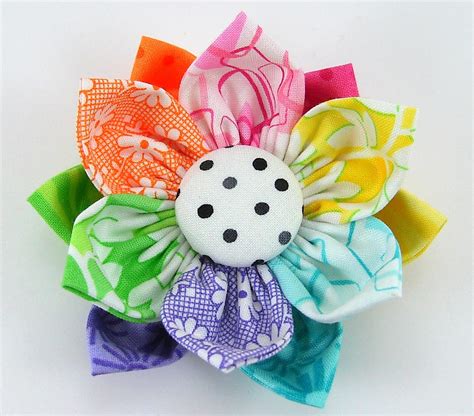 Kanzashi Fabric Flowers Tutorial PDF ... Flower Pattern no. 5