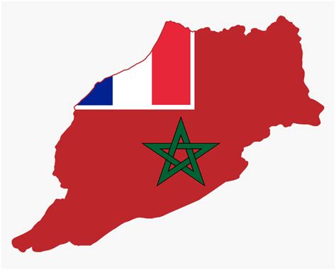 Flag Map Of French Morocco - Flag Map Of Morocco, HD Png Download - kindpng